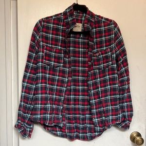 Hollister Long Sleeve Flannel Button Down Shirt